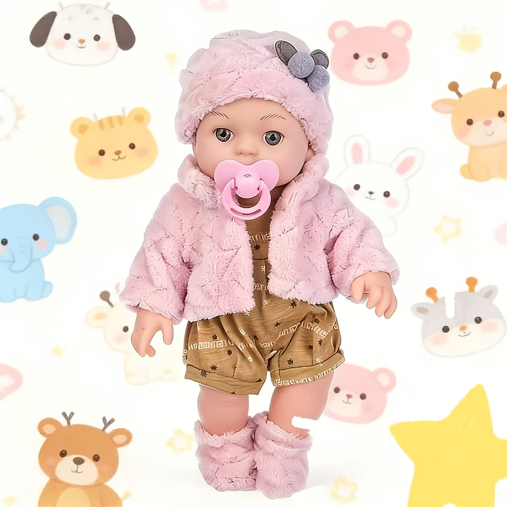 Reborn Baby Doll 12 Inch Lifelike Soft Body Newborn – Realistic Doll with Hat Socks Pacifier Gift for Girls Birthday Christmas Halloween Party Play Ages 3+