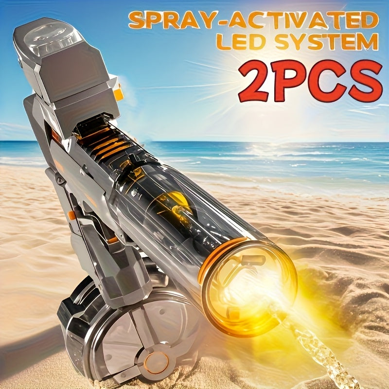 2pcs Automatic Water Gun High-Speed Long Range LED Light Soaker Blaster Toy for Boys Girls Kids Outdoor Summer Pool Beach Birthday Gift