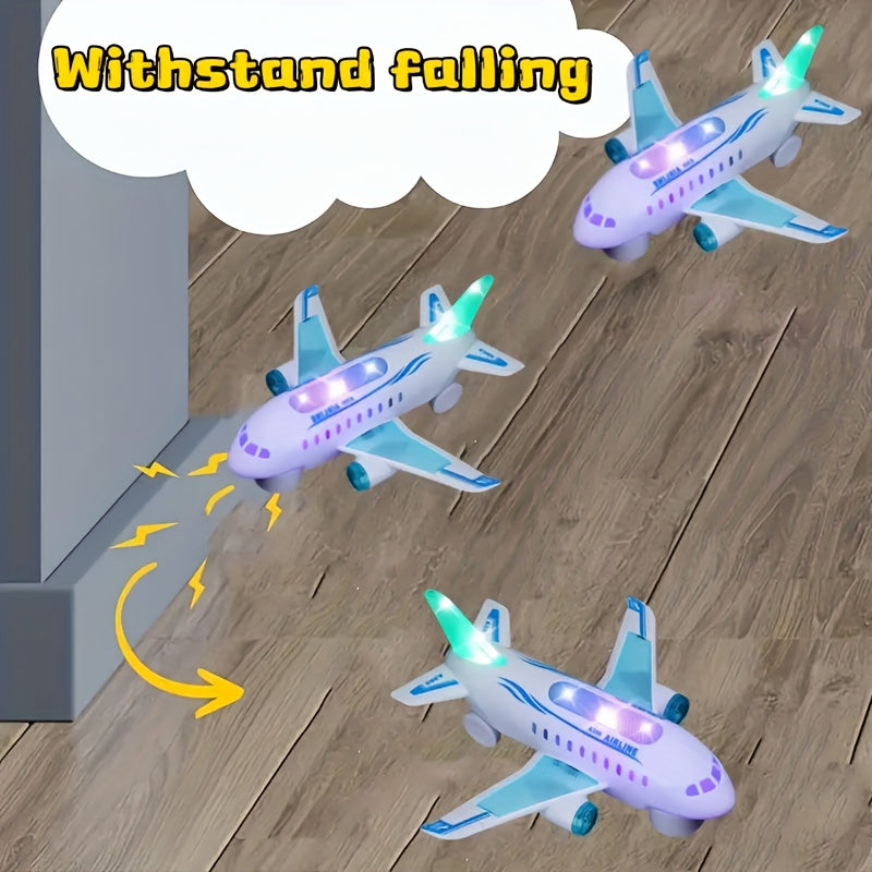 Interactive LED Light & Sound Electric Airplane Toy for Kids Ages 3+ – Battery-Powered Aircraft with Lights & Realistic Sounds, Christmas & Holiday Gift