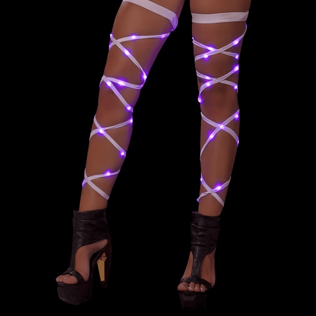 LED Strap Festival Costume for Women, Adjustable Buckle Leg Straps Rave Outfit EDM Electronic Music Party Cosplay Carnival Christmas Attire