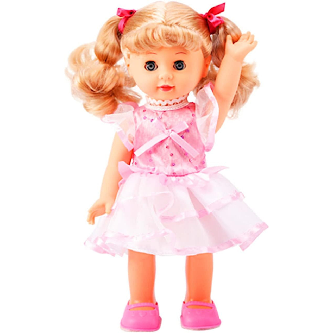 Walking Talking Singing Baby Doll 12 Inch Interactive Sonic Control Princess Doll Blonde Blinking Eyes Cuddly Vinyl Girl Doll for Kids Ages 3-7 Birthday Christmas Gift