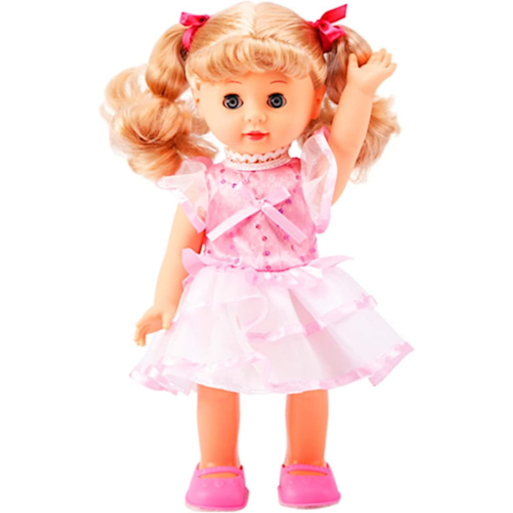 Walking Talking Singing Baby Doll 12 Inch Interactive Sonic Control Princess Doll Blonde Blinking Eyes Cuddly Vinyl Girl Doll for Kids Ages 3-7 Birthday Christmas Gift