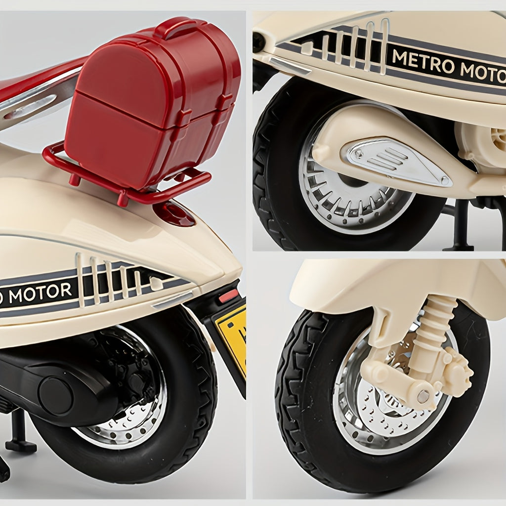 1:12 Scale Ladies Scooter Motorcycle Die-Cast Model – Exhibition-Grade Zinc Alloy Static Display with Highly Detailed Finish, Desktop Decoration, Birthday New Year Gift for Model Enthusiasts