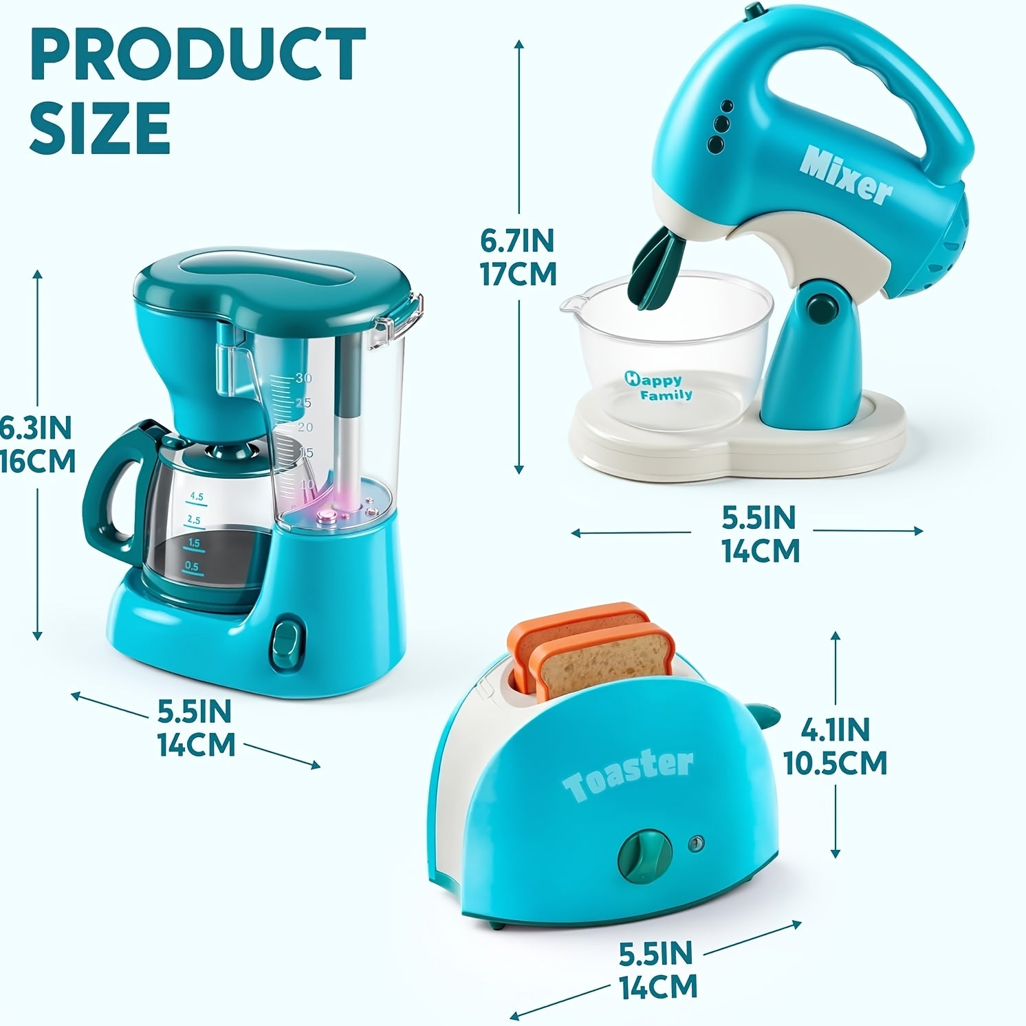 Kids Play Kitchen Toy Set with Coffee Maker, Mixer & Toaster – 25-Piece Pretend Play Appliance Toys with Utensils Plates Cups for Toddlers Ages 3+ Birthday Gift