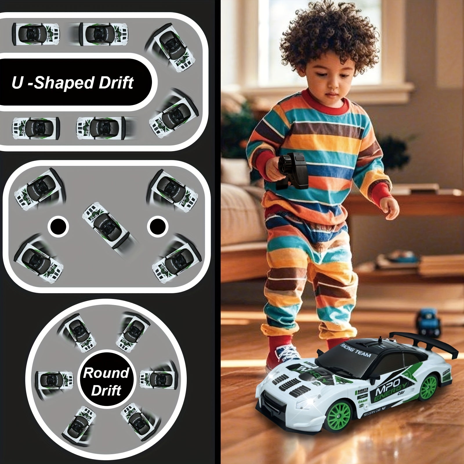 RC Drift Car 1:24 Scale 4WD High-Speed Remote Control Drifting Race Car Toy, Birthday Christmas Gift for Boys Girls Adults Kids