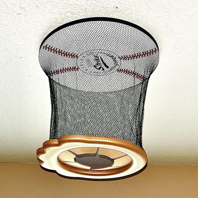 Ceiling Baseball Game by CeilingSTRIKE with Backboard, Net, Soft Glove and Two 2.5-Inch Plush Baseballs for Indoor Play and Kids Room Decor