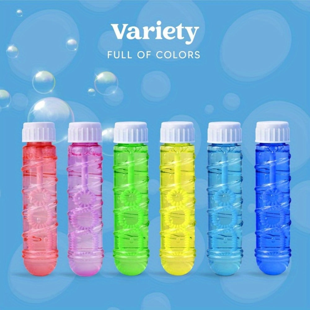 24 Pack Bubble Wands with Liquid for Kids Party Favors Bulk Set – Easter Summer Birthday Outdoor Fun