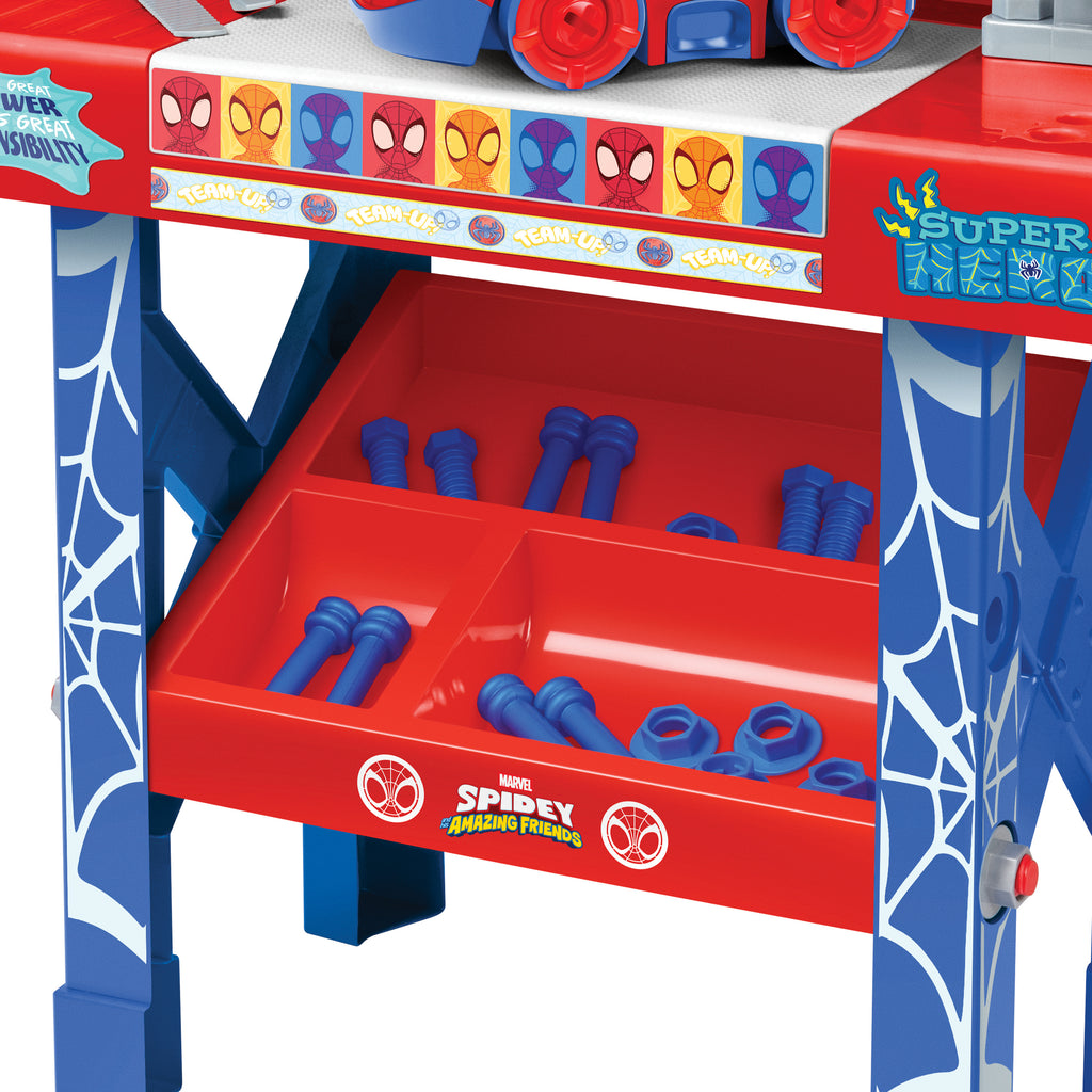 Spidey and His Amazing Friends Tool Bench Playset 55 Pieces with Take Apart Car Superhero Toy for Kids Toddlers Boys Birthday Christmas Gift