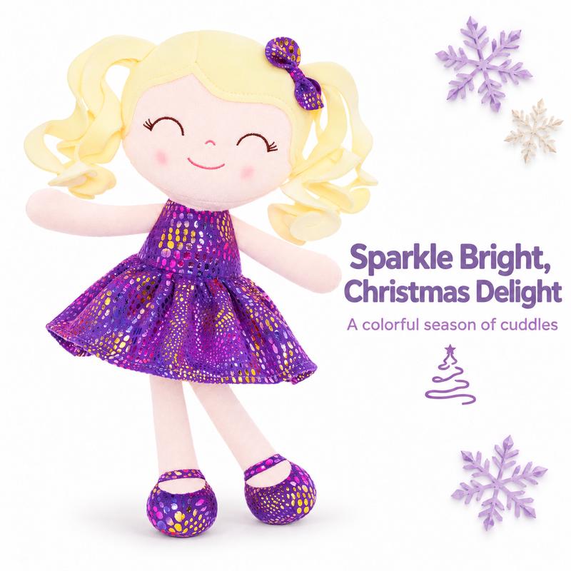 Plush Doll for Girls by Gloveleya, Soft Strawberry Grape and Orange Styles, Lightweight Cuddle Companion, Birthday and Christmas Gift