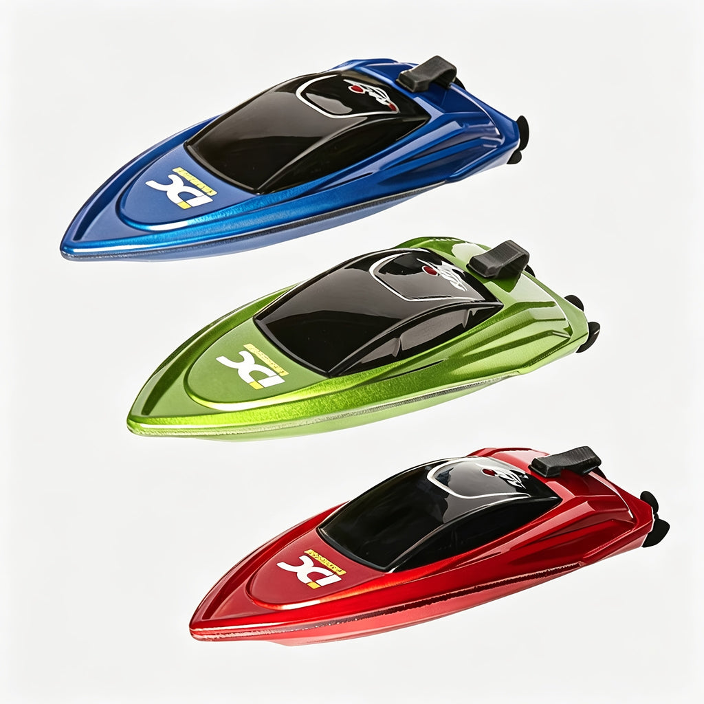 RC Boat Toy 2.4G 4-Channel Mini Remote Control Racing Boat with LED Dynamic Lights Durable Hull – Kids Summer Water Play Gift Boys Girls