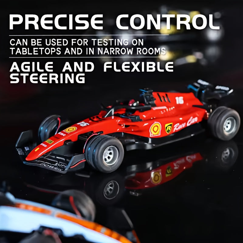 Mini RC Racing Car 1:64 Scale 4WD Drift Alloy Die-Cast with Lights & Adjustable Speed, 2.4G Remote Control Car for Boys Kids Adults, Indoor Outdoor Christmas Birthday Gift