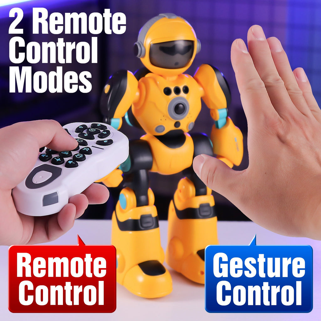 Gesture Control RC Robot Toy Voice Recording Programming EMO Mode LED Interactive Intelligent Robot Kids Boys Girls Birthday Christmas Gift Green Blue Pink Yellow