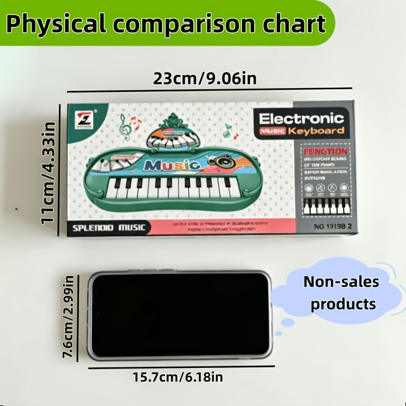 Kids Electronic Piano Toy 13 Keys – Musical Instrument for Toddlers Ages 2-6, STEM Brain Development Auditory Learning Toy, Birthday Gift for Boys Girls, Green