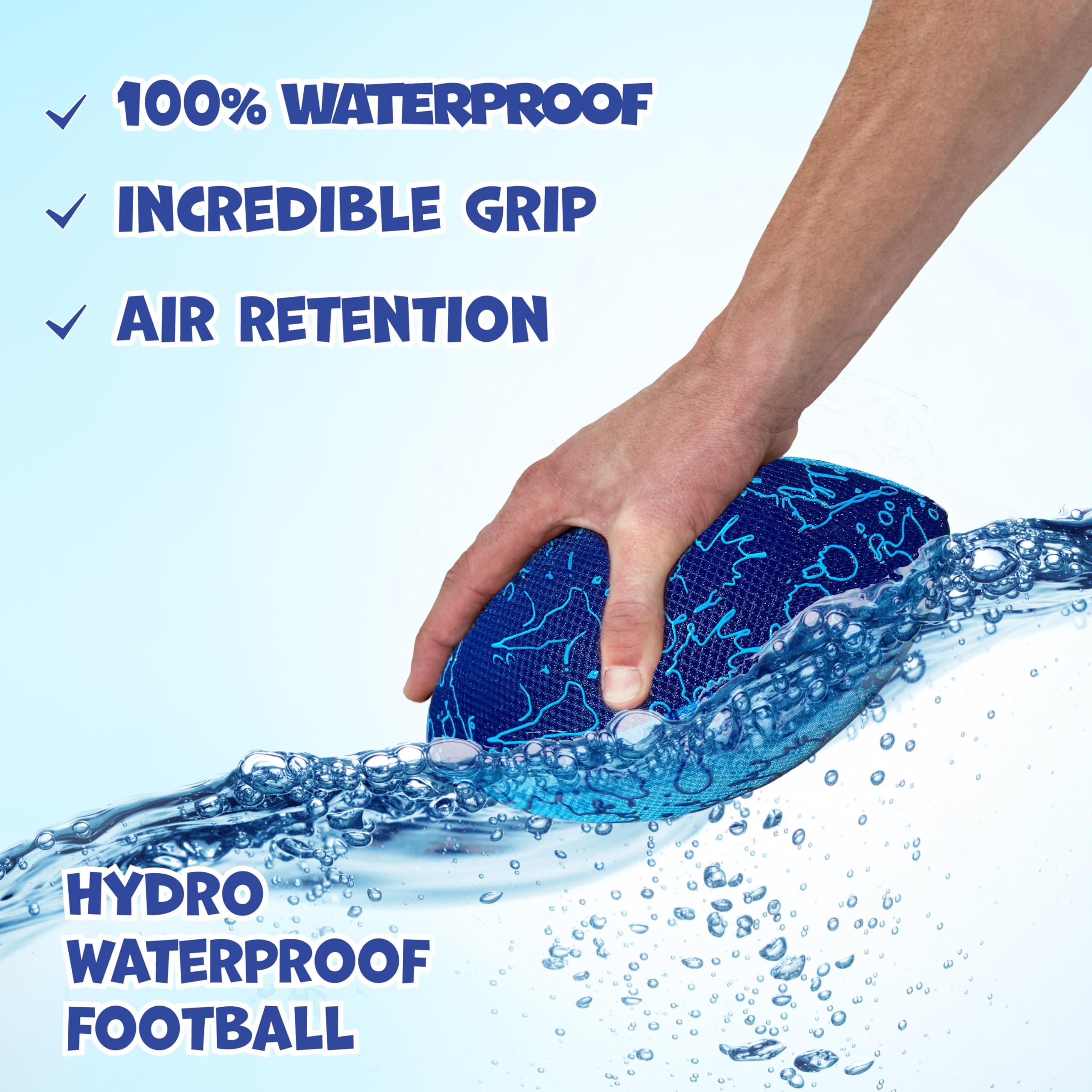 Waterproof Foam Football 6.5 Inch for Kids & Adults – Durable Double-Laced Pool Beach Outdoor Ball, Safe Soft Football for Boys Girls Ages 3+, Pool Party Water Sports Toy