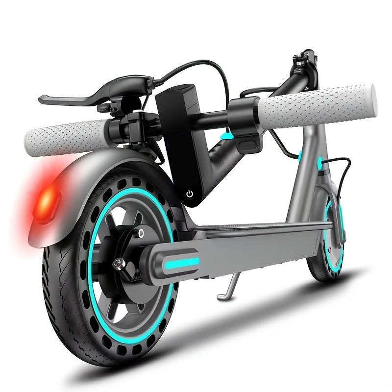 Foldable Electric Scooter for Adults 350W 19 MPH - Dual Brakes EABS Solid Tires 265LB 20KM Range LED Display 3 Speed Modes - Commuter E-Scooter Blue Red
