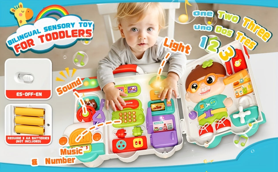 54-in-1 Busy Board Car Toy for Toddlers 18 Months+ – Fine Motor Skills Learning Activity Board, Educational Montessori Toy for Baby Boys Girls, Birthday Gift