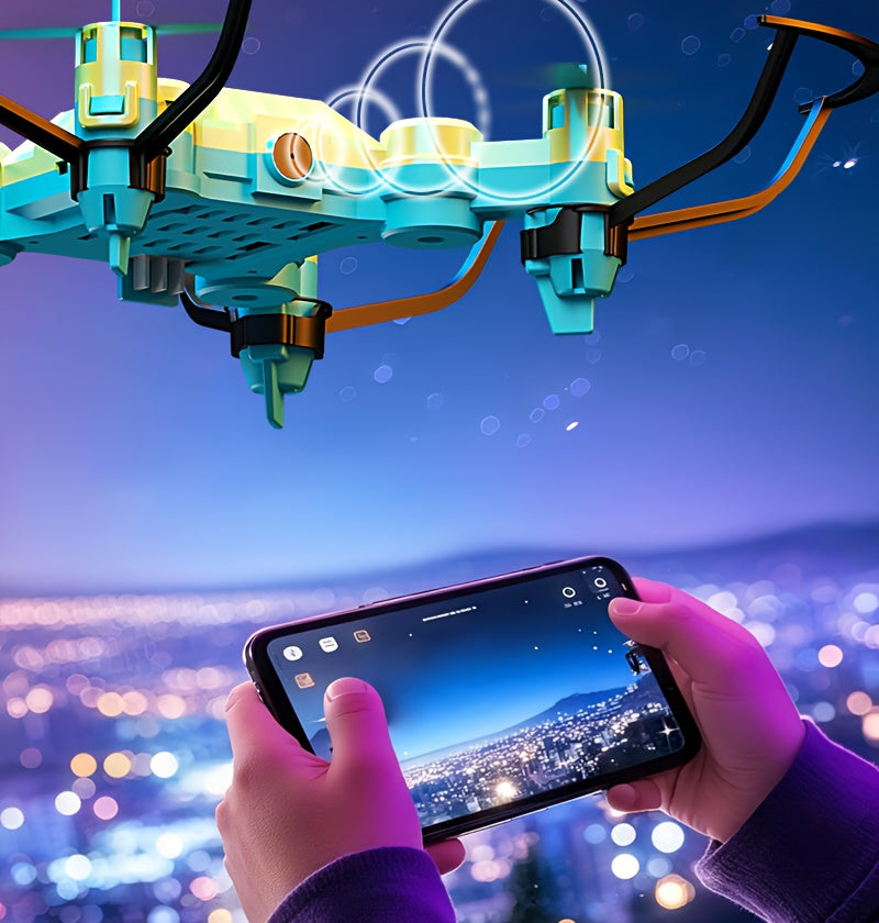 Mini Quadcopter Drone for Kids Beginners 2 Rechargeable Batteries Hovering Watch Storage Remote Control Indoor Outdoor Aircraft Christmas Halloween Gift Boys Girls
