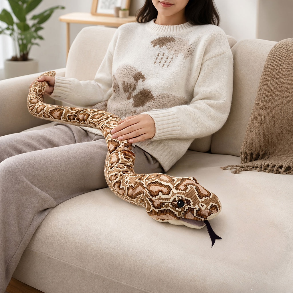 Giant Snake Plush Toy Pillow Realistic Python Stuffed Animal - Funny Prank Gift Cushion Doll for Halloween Christmas Kids Adults Small