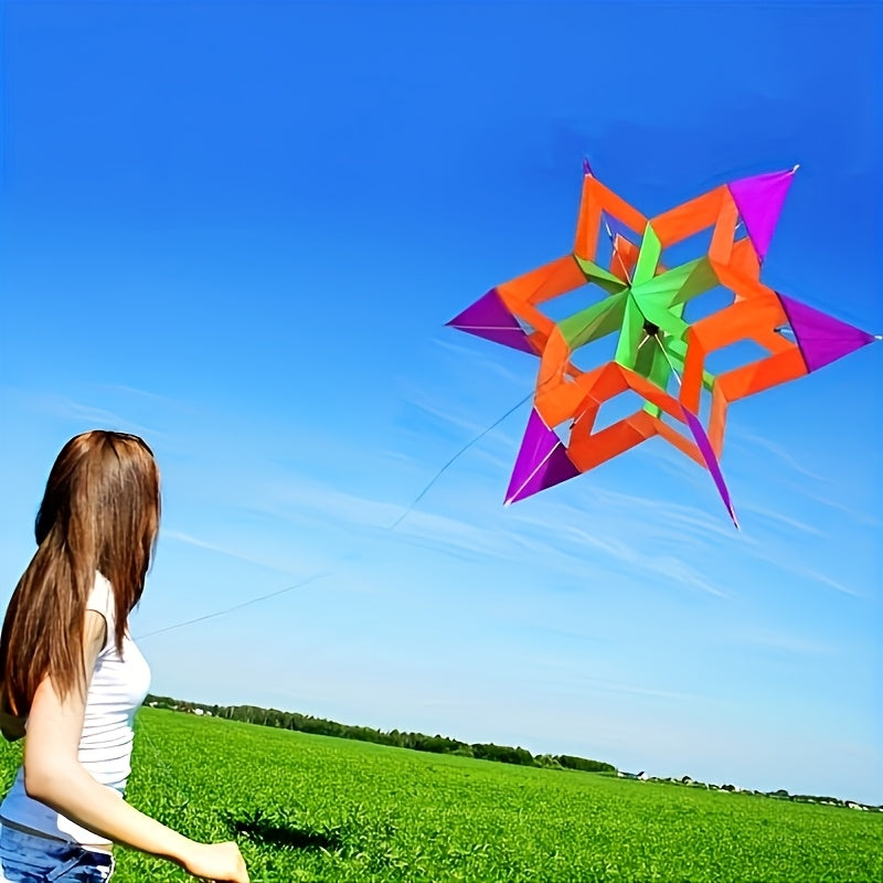 Large 3D Lotus Kite for Adults & Kids Ages 8+ – Colorful Polygonal Delta Kite for Beach, Park & Outdoor Fun – Easy to Fly Durable Kite Birthday Christmas Easter Gift