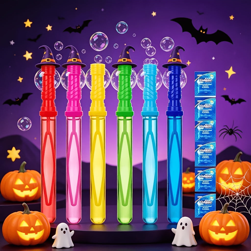 Halloween Bubble Wands for Kids 12 Pack – 14.6 Inch Large Bulk with Bubble Solution Refill, Trick or Treat Party Favors, Outdoor Halloween Gift Boys Girls