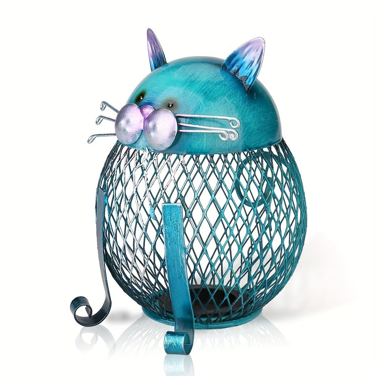 Cute Kitten Cat Coin Piggy Bank with Bottom Lid – Decorative Animal Savings Bank for Cat Lovers, Home Bookshelf Decor, Birthday Christmas Halloween Housewarming Gift