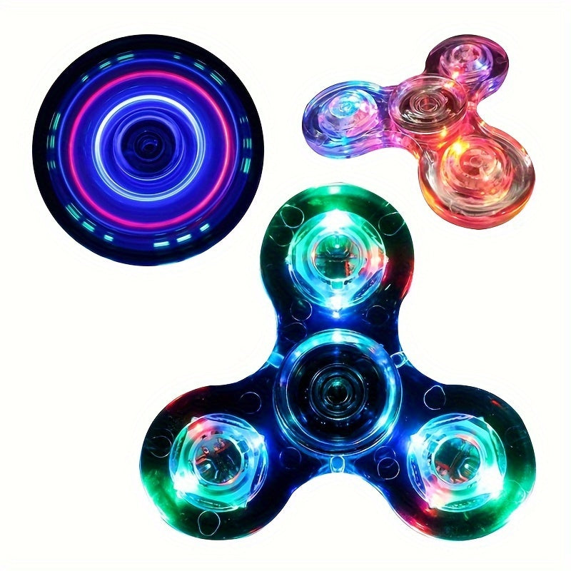 Glow in the Dark Fidget Spinner 12 Pack LED Crystal Spinning Top 4-Gear Adjustable Speed Stress Relief Toy for Kids Teens Adults Party Favor Gift