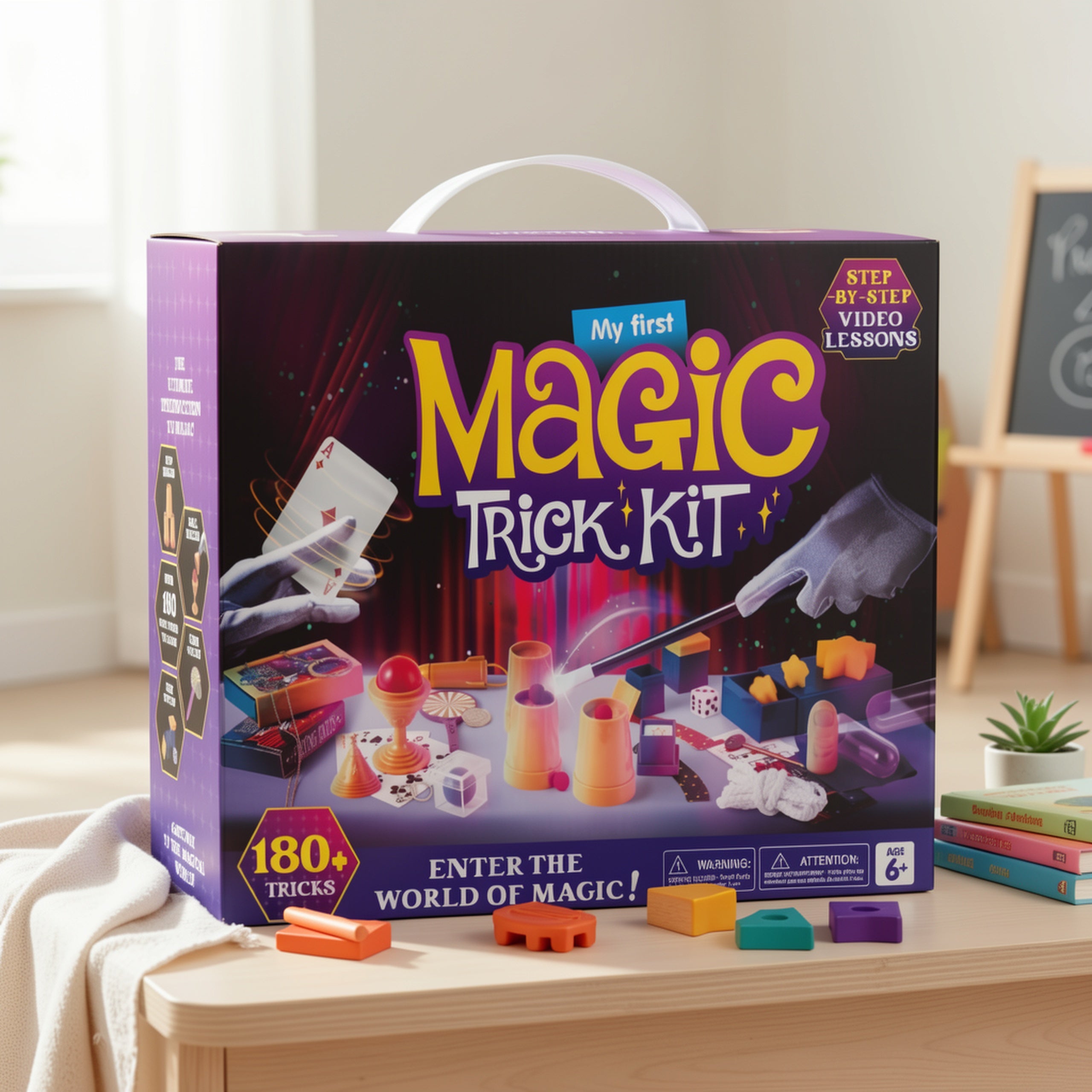 180+ Magic Tricks Kit for Kids – Beginner Magician Set with Video Lessons, Wand, Illusion Cards & Props – STEM Performance Toy – Birthday & Christmas Gift for Boys & Girls Ages 6+