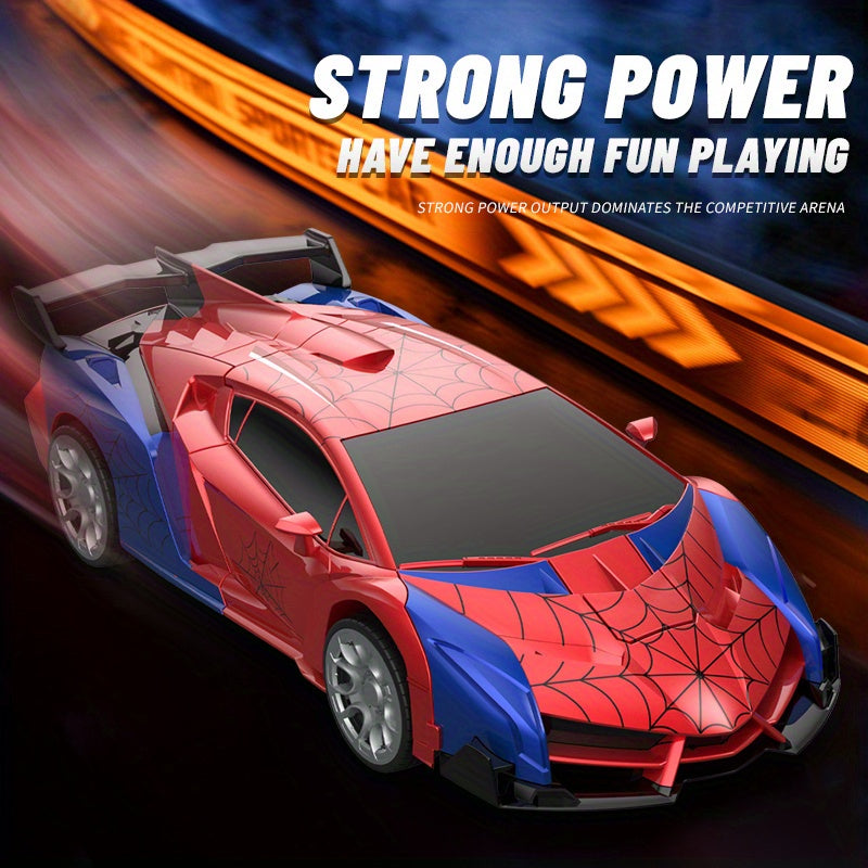 RC Car Robot Transformer Toy 1:18 Scale - One-Button Deformation Remote Control Car with 360° Rotating Drifting, Kids Toy for Ages 3+, Birthday Gift