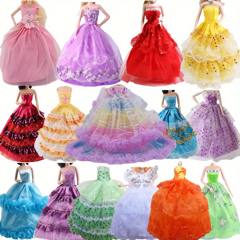 Fashion Doll Clothes Set 42pcs for 11.5 Inch Dolls – Evening Dresses Tops Trousers Bikinis Skirts & Hangers Assorted Dress-Up Kit Gift for Girls Ages 3+ Birthday Christmas