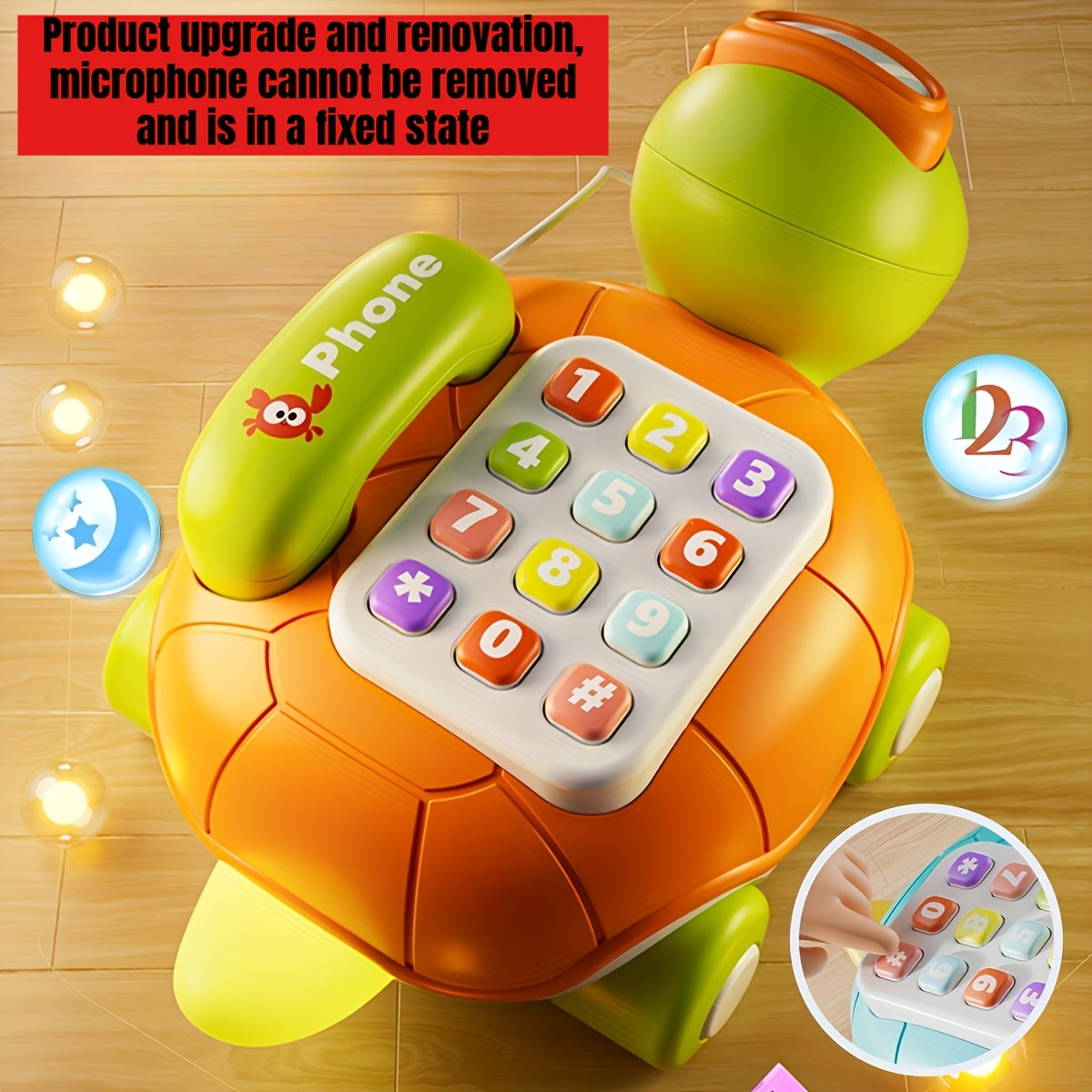 Baby Learning Tortoise Phone Toy – Interactive Musical Turtle Toy with Buttons & Sound Effects, Educational Infant Toy for Fine Motor Skills Boys Girls 6-18 Months