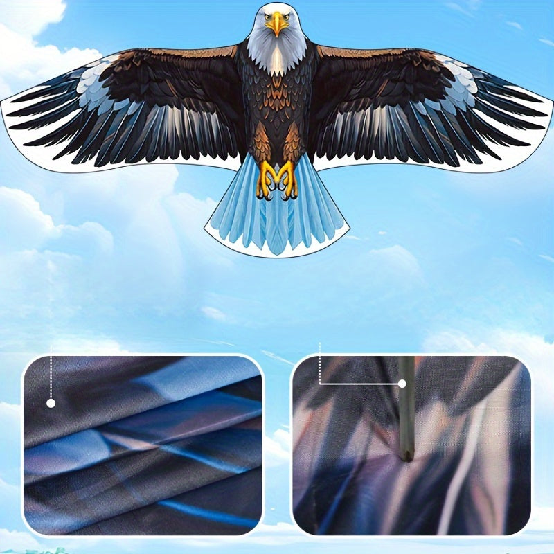 Eagle Kite Large with Handle & String for Beginners - Durable Polyester Outdoor Flying Toy for Beach, Park & Family Fun - Easy to Fly Gift for Kids Adults Ages 6+