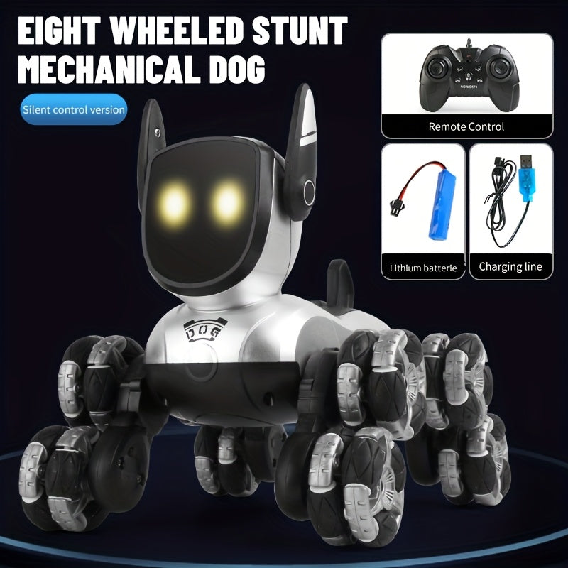 RC Robot Dog Toy Interactive Remote Control Stunt Music Action Show Rechargeable Smart Electronic Pet Kids Boys Girls Ages 5+ Birthday Christmas Halloween Gift