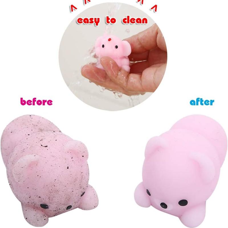 Mochi Animal Squishies 24 Pack with Storage Box, Mini Soft TPR Squeeze Toys for Kids, Birthday Party Favors, Classroom Prizes and Easter Basket Stuffers