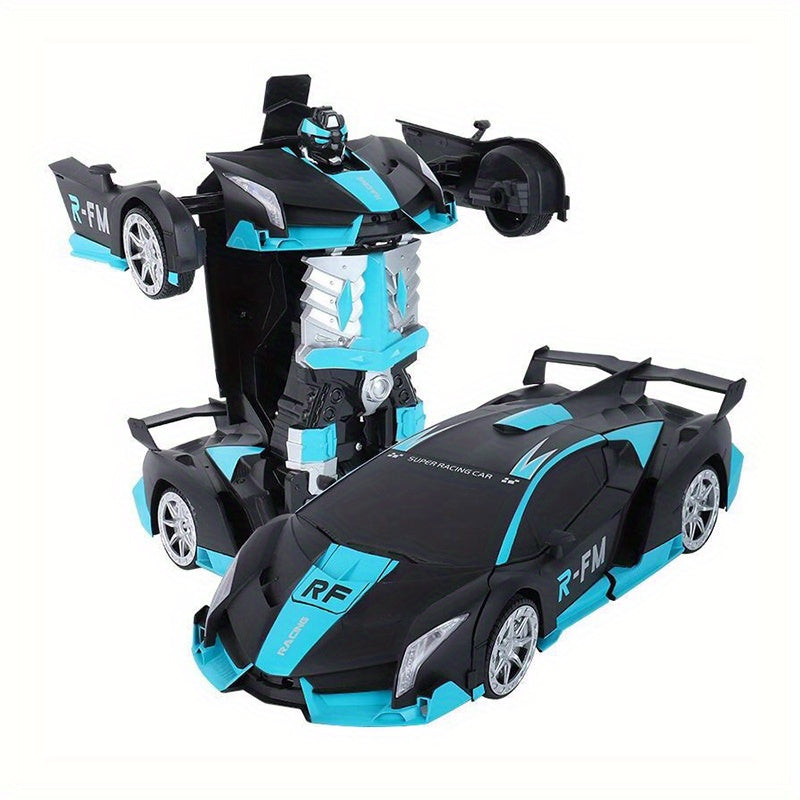 RC Car Robot Transformer Toy 1:18 Scale - One-Button Deformation Remote Control Car with 360° Rotating Drifting, Kids Toy for Ages 3+, Birthday Gift