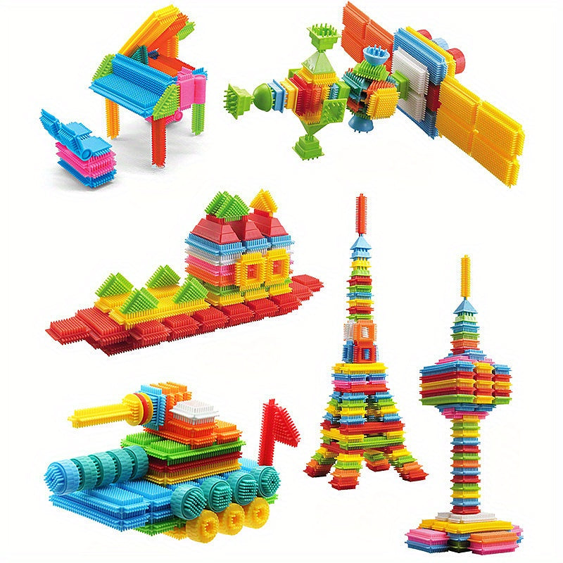 Bristle Blocks 150pcs Hedgehog Building Set for Toddlers Preschool Kids Ages 3 Plus - Soft Interlocking Tiles STEM Educational Toy - Birthday Christmas Gift