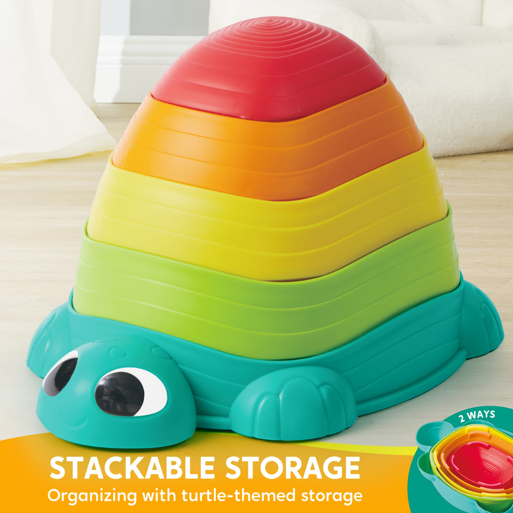 Turtle Balance Stepping Stones for Kids 5pcs Indoor Outdoor Obstacle Course Gross Motor Coordination Toy Ages 3 4 5 6 - Birthday Christmas Gift