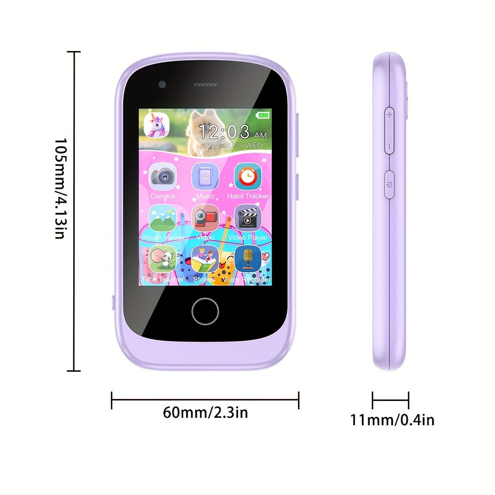 Kids Smartphone Toy with Puzzle Games Storybooks Video Recording Camera Music Player Painting Flashlight Alarm Clock USB Rechargeable – Gift for Girls Boys Toddlers