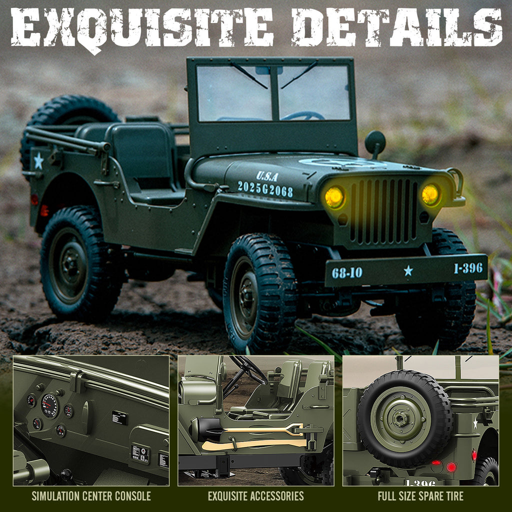 RC Truck 1:10 Scale 4WD 4x4 Off Road Remote Control Car Full Proportional 2 Rechargeable Batteries All Terrain Big RC Vehicle Gift for Boys Youth