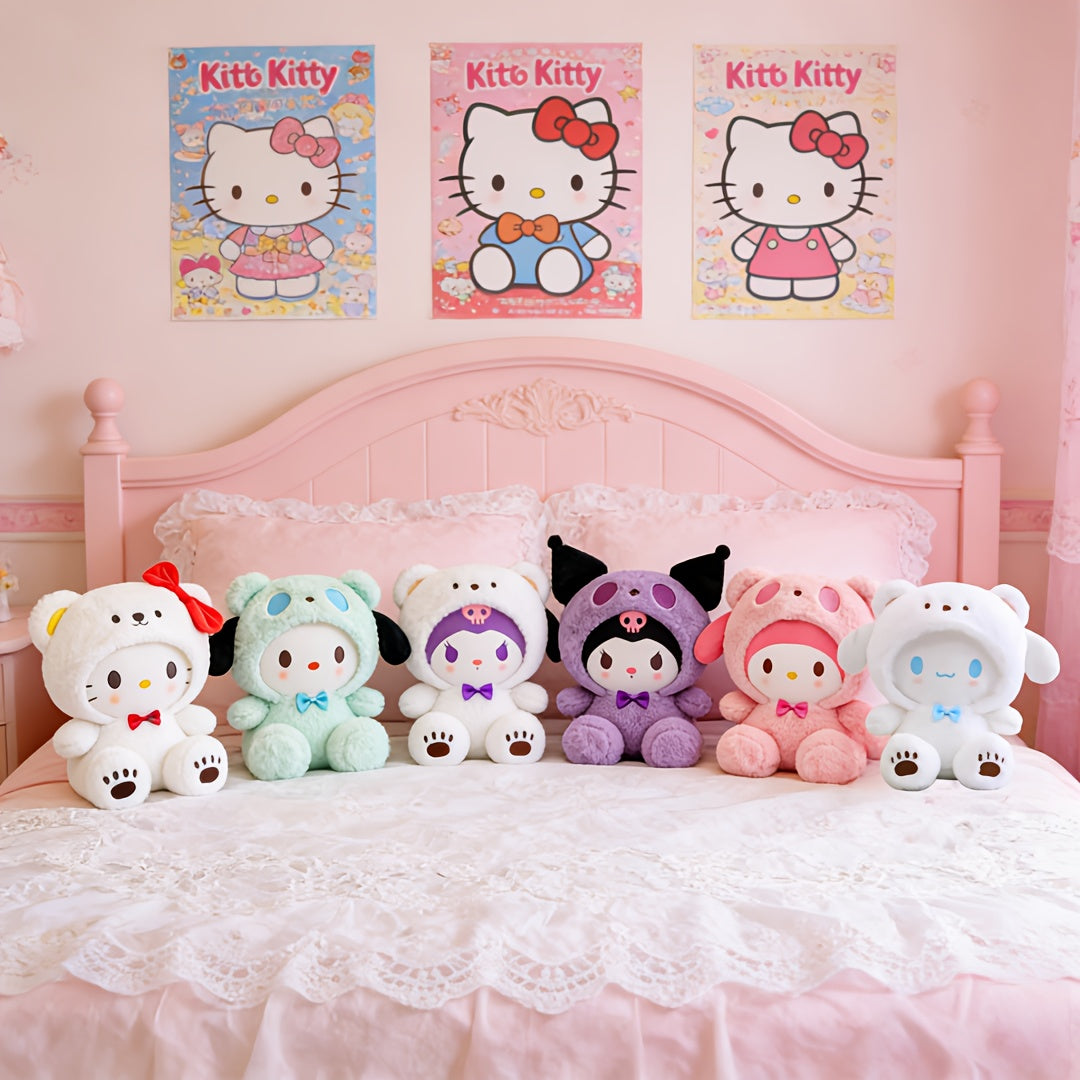 Cute Character Plush Dolls Stuffed Animals - Kawaii Dog & Kuromi Style Plushies for Girls, Soft Anime Plush Toy Gift for Birthday Easter Christmas Holiday, Room Decor Collectible Plush