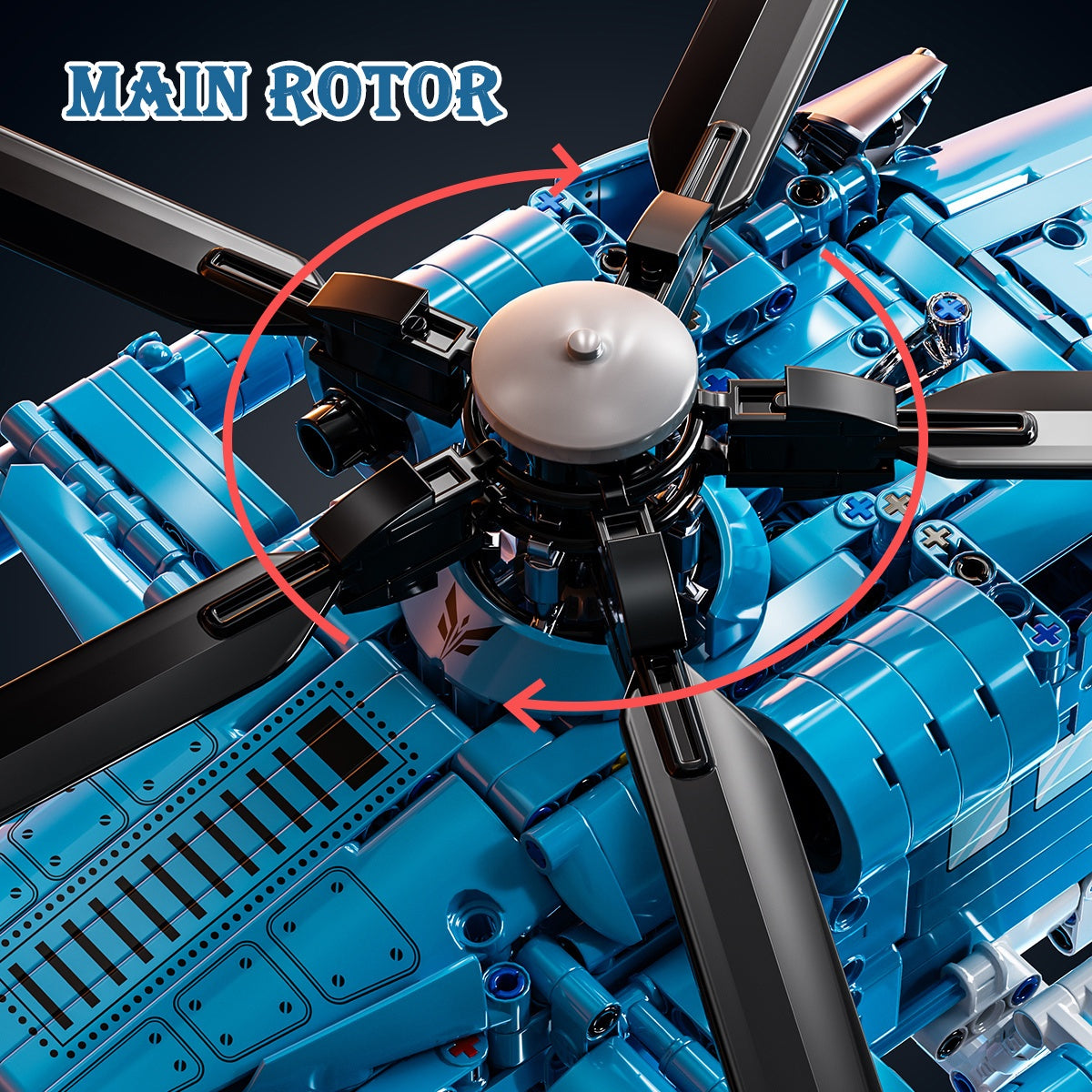 Helicopter Building Block Set 1711 Pieces for Adults Teens, Large Scale ABS Brick Model Kit Medium Difficulty, STEM Construction Display Toy Ages 14+, Birthday Christmas Gift for Men Boys Aviation Fans