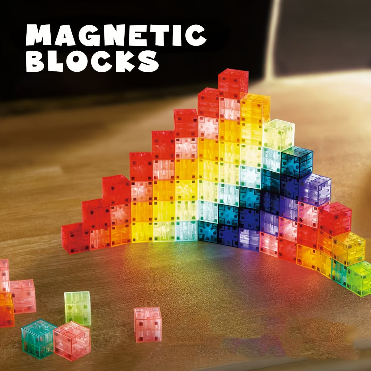 Magnetic Cube Building Blocks 54pcs 3D STEM Construction Set - Educational Toy for Kids Ages 3+, Creative Birthday Christmas Gift for Boys & Girls