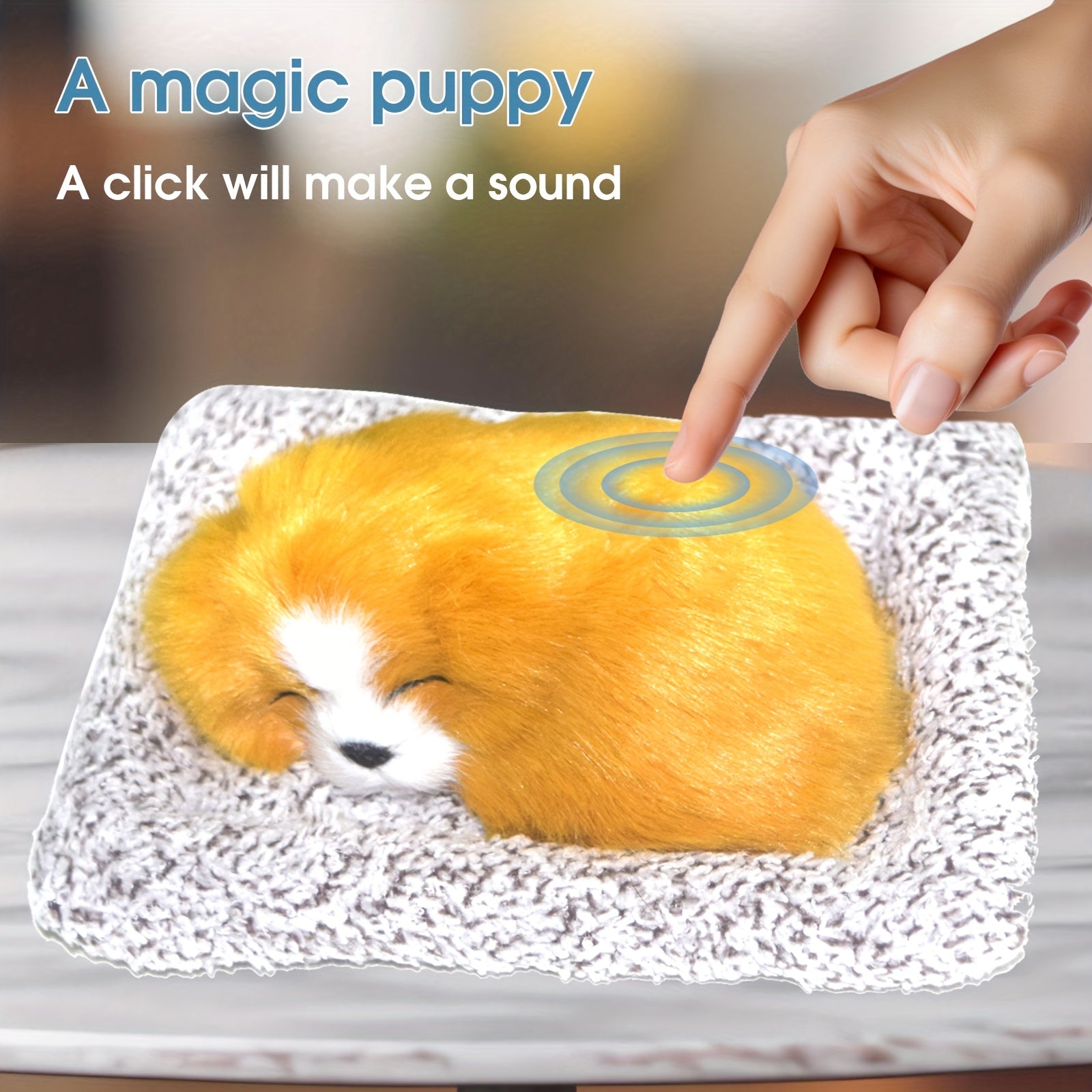 Interactive Barking Puppy Toy That Barks When You Press It - Electronic Plush Dog Toy for Kids Toddlers, Realistic Sound Stuffed Animal Gift for Girls Boys Birthday Christmas Holiday