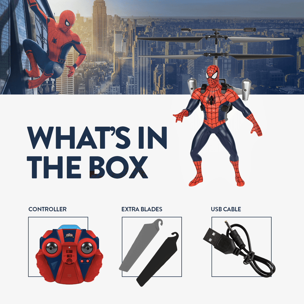 Spider-Man Marvel 2CH IR Remote Control Helicopter RC Flying Toy for Kids Boys Birthday Gift Indoor Outdoor