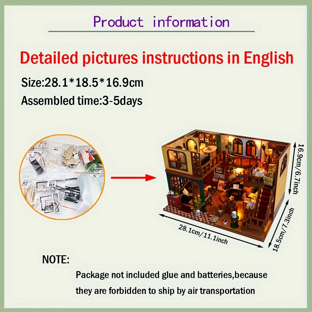 Oriental Charm DIY Dollhouse Kit Double Layer Miniature House with Dust Cover – Asian-Inspired Handmade No Glue Needed Home Decor Display Gift for Teens Adults Ages 14+