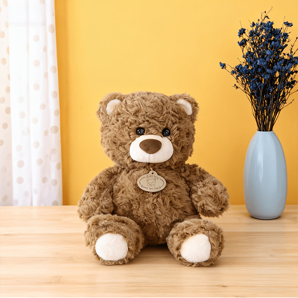 Realistic Teddy Bear Stuffed Animal Plush Toy - Super Soft Cute Huggable Bear Plushie for Room Decor, Birthday Christmas Holiday Gift for Kids Adults Friends Family, Brown & Beige