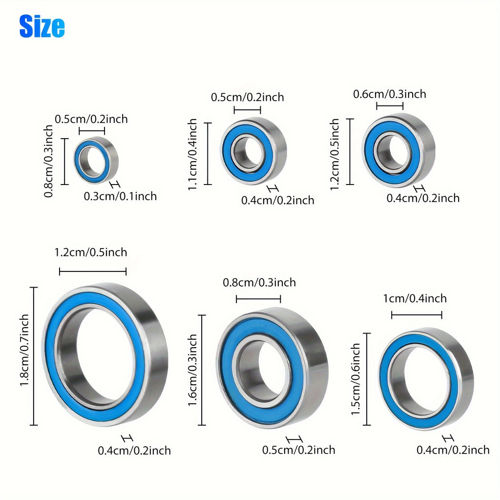 RC Ball Bearing Set 21-Piece for Traxxas Slash 4x4 & Stampede 4WD VXL, Alloy Steel High-Speed Sealed Bearings, 1/10 RC Crawler Replacement Parts