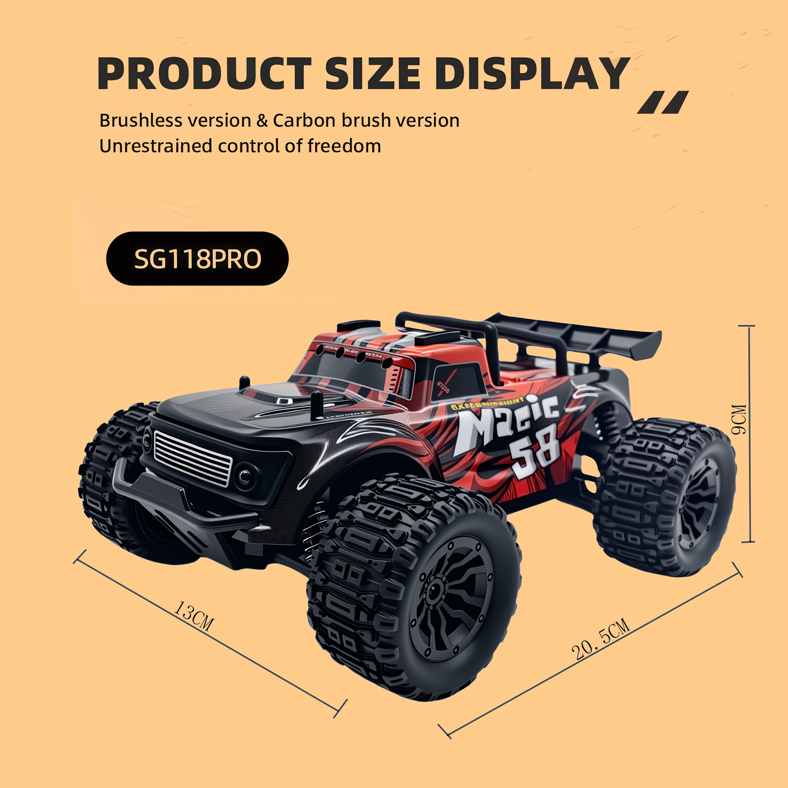 1:18 Scale RC Car 25MPH Dual Motor Off-Road Remote Control Car with Dual Color Sturdy Shell – High-Speed Racing Track Car for Boys Kids Halloween Christmas Gift