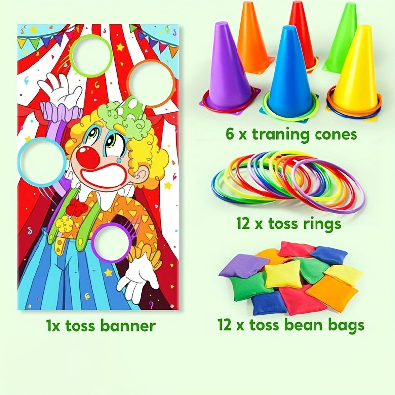 Ring Toss Game Set for Kids 31PCS Outdoor Yard Games Bean Bag Toss Lawn Party Carnival Games for Toddlers Family Easter Gift