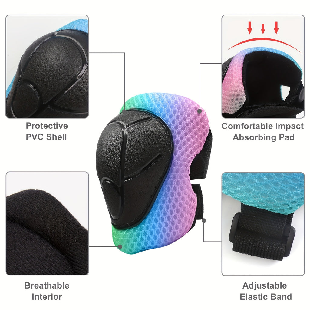 Kids Bike Helmet Set with Knee and Elbow Pads Adjustable Protective Gear for Boys Girls Ages 5 Plus Cycling Skating Scooter - Birthday Gift
