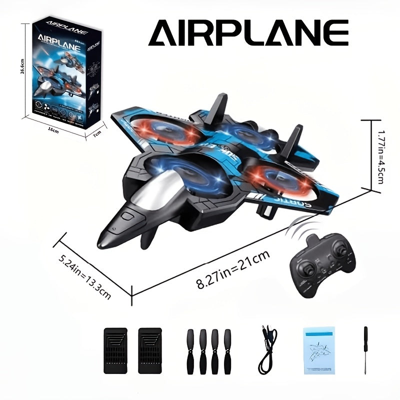 RC Drone with 360 Degree Stunt Flip Altitude Hold One-Button Takeoff Landing Dual Rechargeable Batteries LED Colorful Lights Remote Control Quadcopter for Kids Beginners Gift